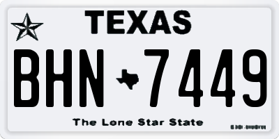 TX license plate BHN7449