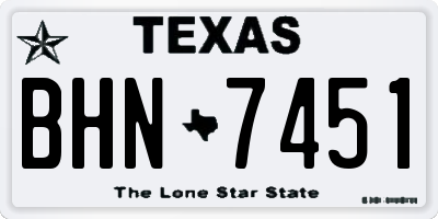 TX license plate BHN7451