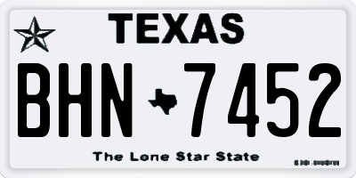 TX license plate BHN7452