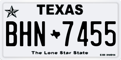TX license plate BHN7455