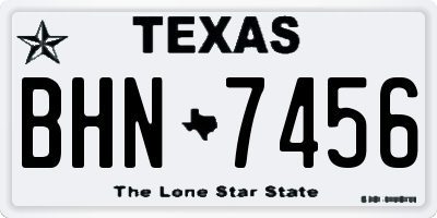 TX license plate BHN7456
