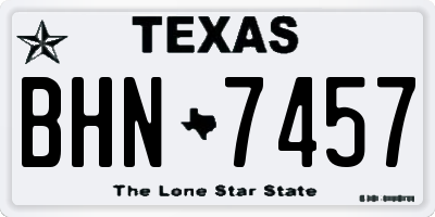 TX license plate BHN7457