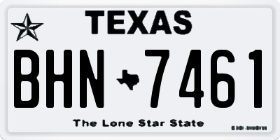TX license plate BHN7461