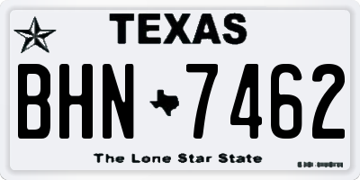 TX license plate BHN7462