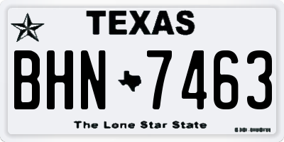 TX license plate BHN7463