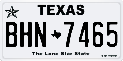 TX license plate BHN7465