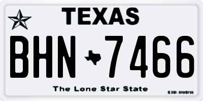 TX license plate BHN7466