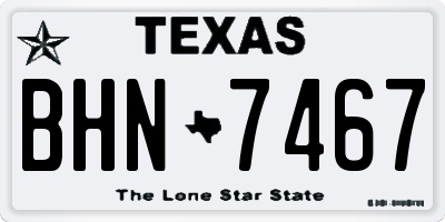 TX license plate BHN7467