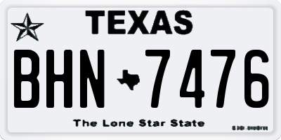 TX license plate BHN7476