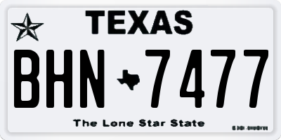 TX license plate BHN7477