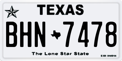 TX license plate BHN7478