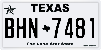 TX license plate BHN7481