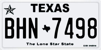 TX license plate BHN7498