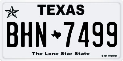 TX license plate BHN7499