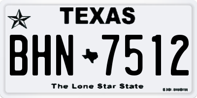 TX license plate BHN7512