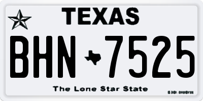 TX license plate BHN7525