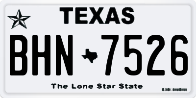 TX license plate BHN7526