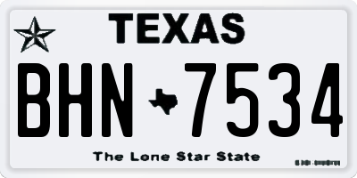 TX license plate BHN7534