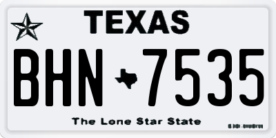 TX license plate BHN7535