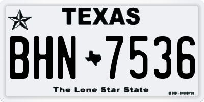 TX license plate BHN7536