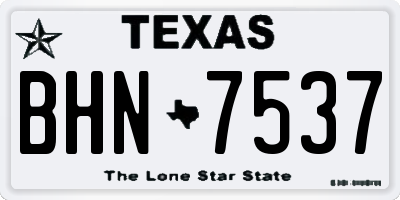 TX license plate BHN7537