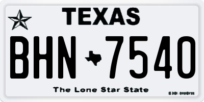 TX license plate BHN7540