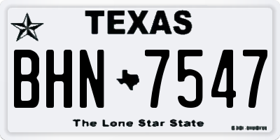 TX license plate BHN7547