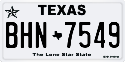 TX license plate BHN7549