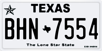 TX license plate BHN7554