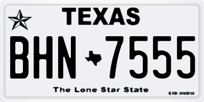 TX license plate BHN7555