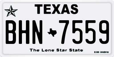 TX license plate BHN7559