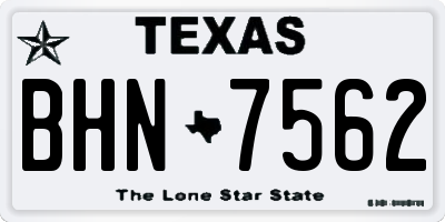 TX license plate BHN7562