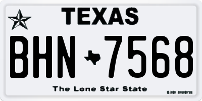 TX license plate BHN7568