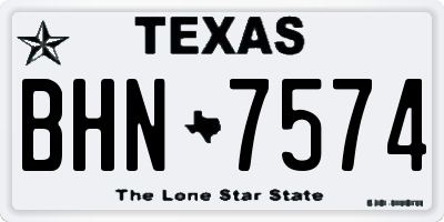 TX license plate BHN7574