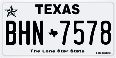 TX license plate BHN7578