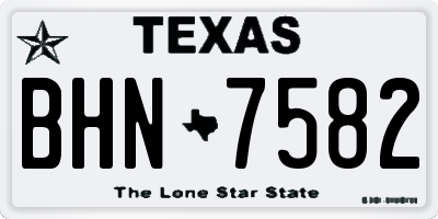 TX license plate BHN7582