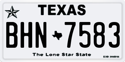 TX license plate BHN7583