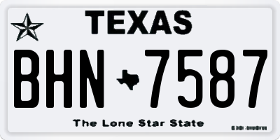 TX license plate BHN7587
