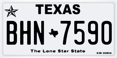 TX license plate BHN7590