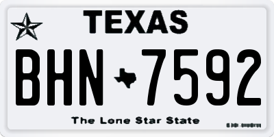 TX license plate BHN7592