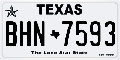 TX license plate BHN7593