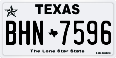 TX license plate BHN7596