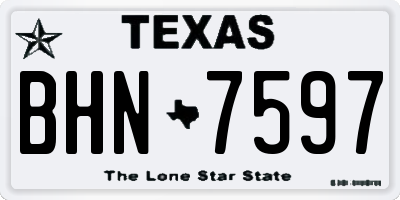 TX license plate BHN7597