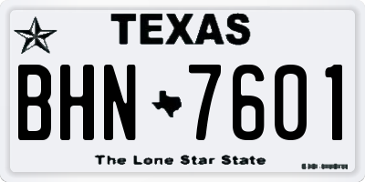 TX license plate BHN7601
