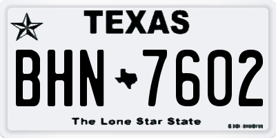 TX license plate BHN7602