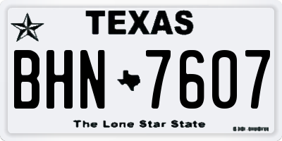 TX license plate BHN7607