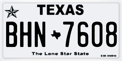 TX license plate BHN7608