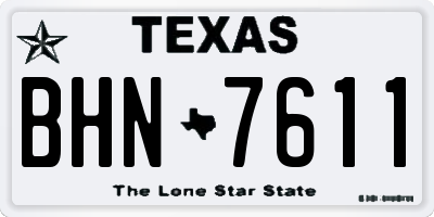 TX license plate BHN7611