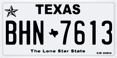 TX license plate BHN7613
