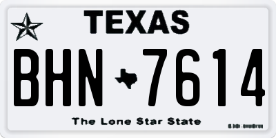 TX license plate BHN7614
